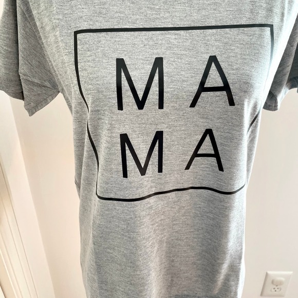 Mama Square T Shirt In Heather Gray Size Medium New - Picture 4 of 9